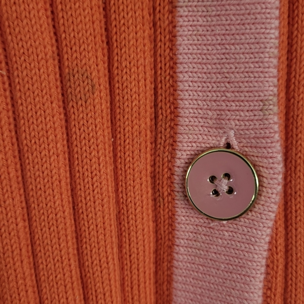Talbots Ribbed Button Front Tipped Cardigan - Picture 7 of 7